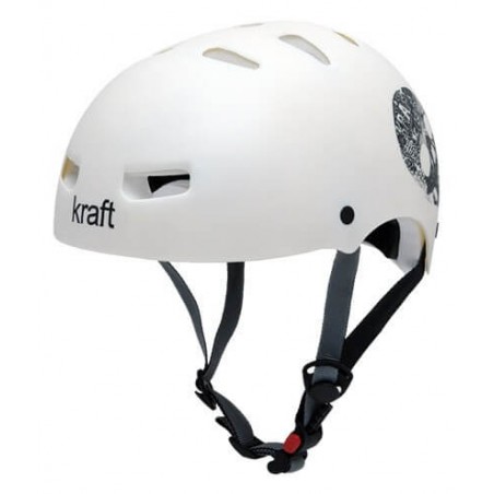 Capacete Kraft Bike / Skate Caveira Branco Fosco