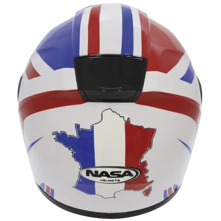 Capacete Nasa NS 901 França Branco/Azul/Vermelho + Brinde Balaclava.