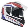 Capacete Nasa NS 901 França Branco/Azul/Vermelho + Brinde Balaclava.