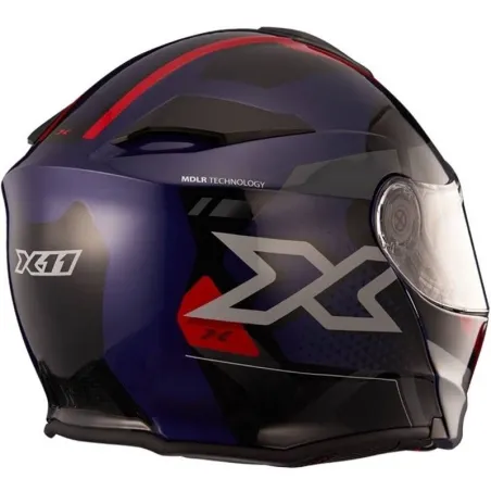 Capacete X11 Turner Prisma Azul/Vermelho.