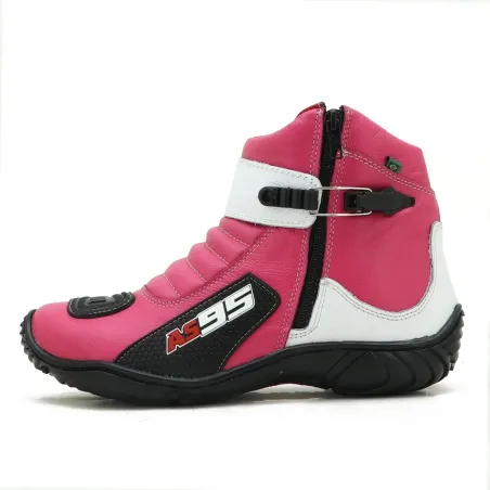 Bota Atron Shoes 271 As95 Rosa/Branco.