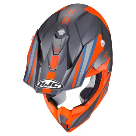 Capacete HJC I50 Flux Preto/Laranja/Cinza/Azul.