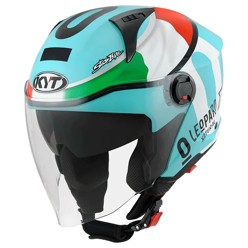 Capacete Kyt D City Dennis Foggia Leopard (Viseira Solar).