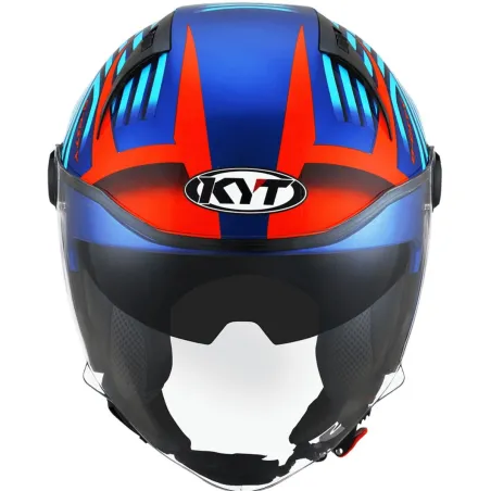 Capacete Kyt D City Lucent Azul/Laranja (Viseira Solar).