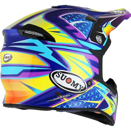 Capacete Suomy X Wing Duel Light Azul/Rosa.