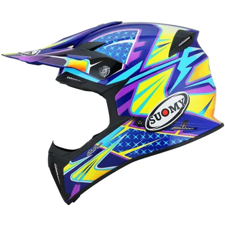 Capacete Suomy X Wing Duel Light Azul/Rosa.