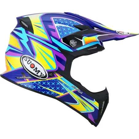 Capacete Suomy X Wing Duel Light Azul/Rosa.