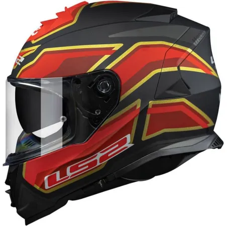 Capacete Ls2 FF800 Storm Foggy Preto/Vermelho Fosco (Viseira Solar).