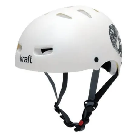 Capacete Kraft Bike / Skate Caveira Branco Fosco.