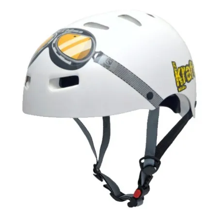 Capacete Kraft Bike/Skate Aviador Branco.