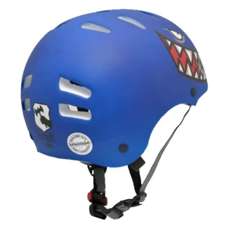 Capacete Kraft Bike/Skate Tubarão Azul.