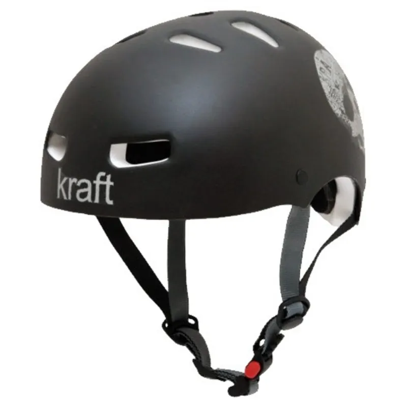 Capacete Kraft Bike/Skate Caveira Preto Fosco.