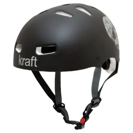 Capacete Kraft Bike/Skate Caveira Preto Fosco.