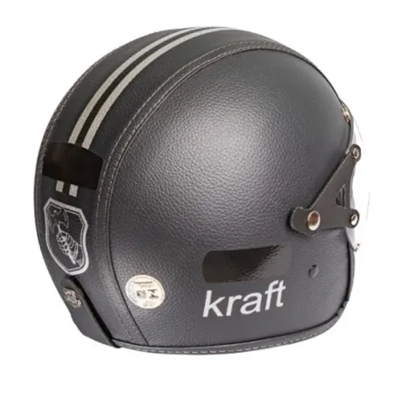 Capacete Kraft Old School Revestido em Couro Todas as Cores.