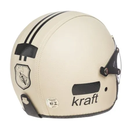 Capacete Kraft Old School Revestido em Couro Todas as Cores.